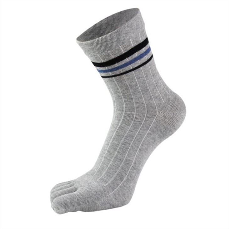 Customized Plus size men's thick cotton five toe socks 04