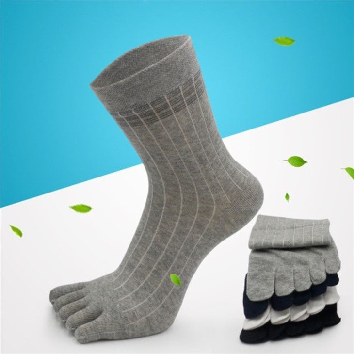 Plus size men's thick cotton five toe socks in stock 06