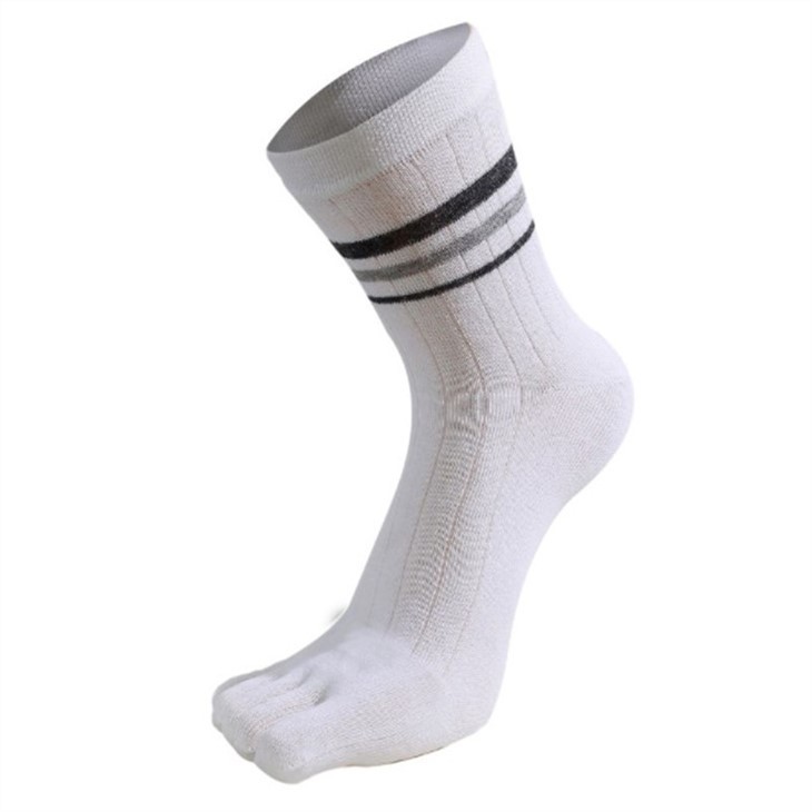 Wholesale Plus size men's thick cotton five toe socks 02